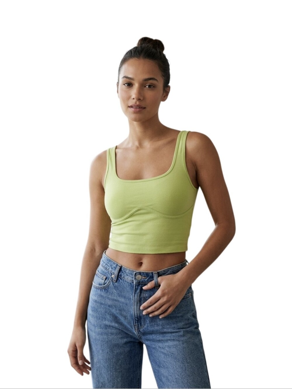 Abercrombie & Fitch Green So Soft Crop Tank